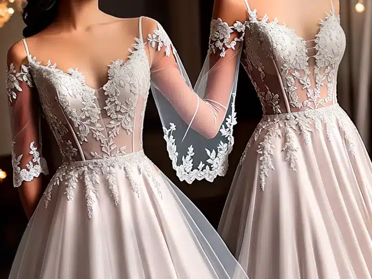 Fotos usando transparencias em roupas de festa scaled