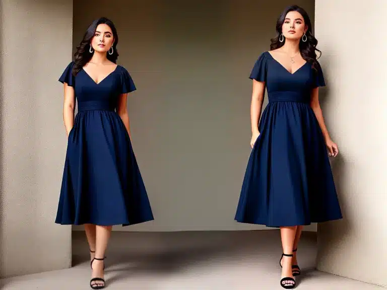 Elegância para Rostos Redondos: Vestidos em Harmonia